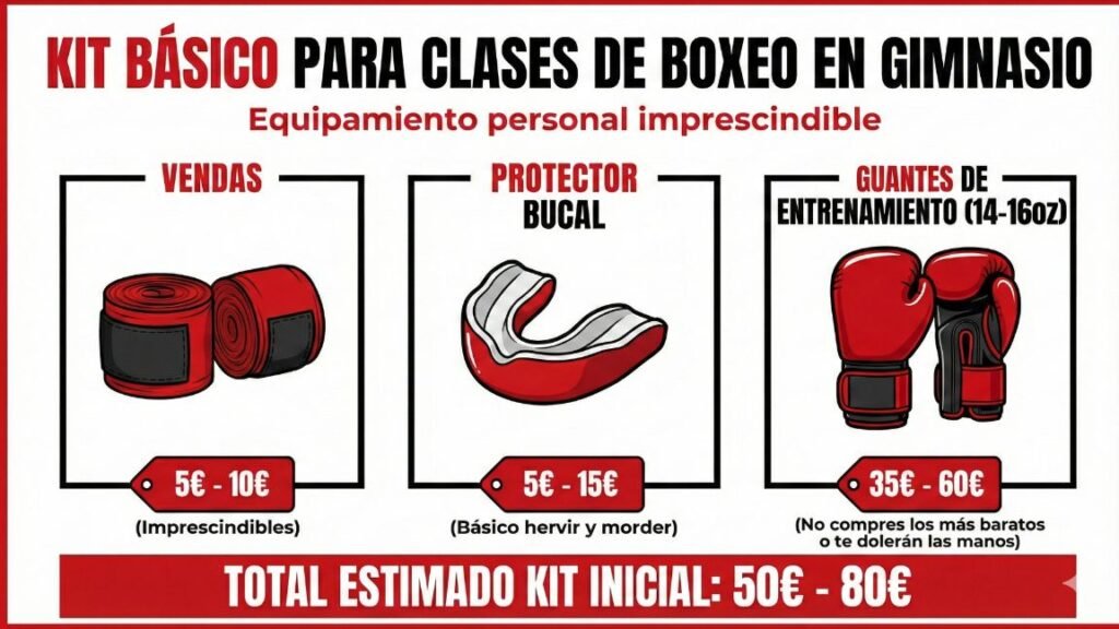 Kit de material básico para principiantes de boxeo en gimnasio